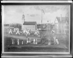 Painting, Peabody Square and Town Hall, 1819