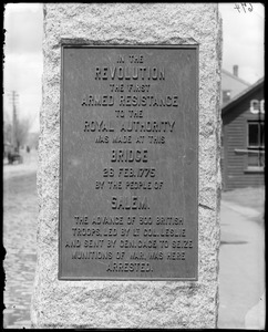 Monuments, Salem, North Street, tablet in commemoration of Leslie's retreat