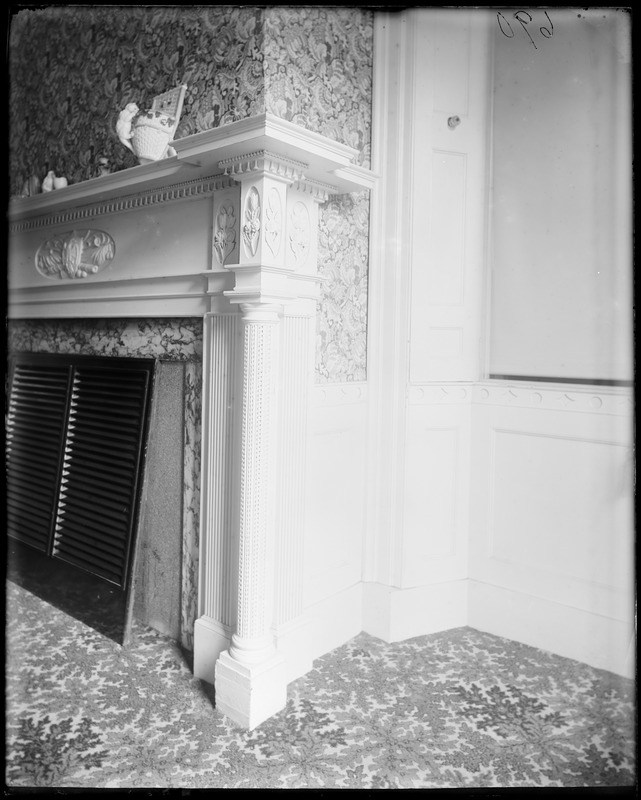 Salem, 12 Elm Street, interior detail, mantel, Woman's Friend Society