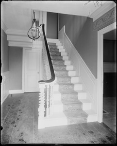Salem, 40 Summer Street, interior detail, stairway, Thomas Eden house