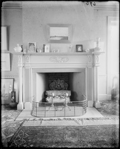 Salem, 14 Pickman Street, interior detail, mantel and fireplace, Kimball house
