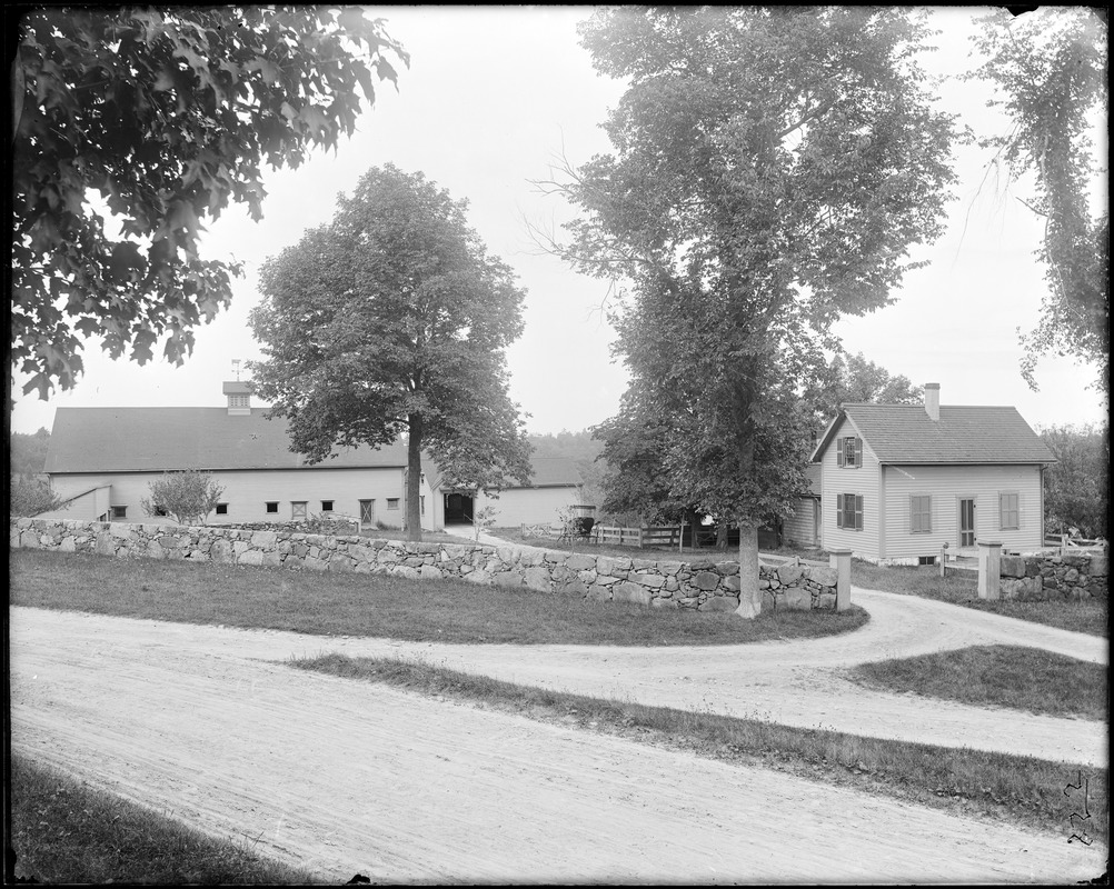 Danvers, off Maple Street, views, Dudley A. Massey place, barn, trees and coachman's residence