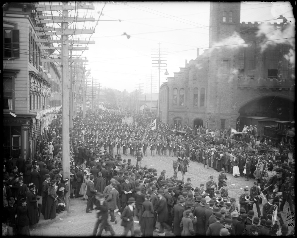 Group, Columbus Day parade, Second Corps Cadets, October 12, 1892