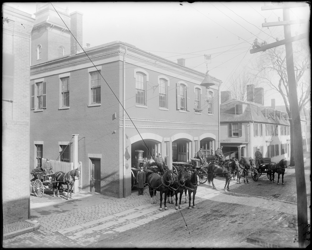Central Fire Station in 1897. What happened to the homes next door? Looks like they were taken down or moved to make room for the parking lot.