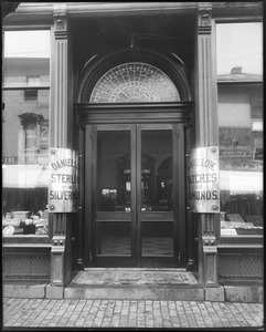 Salem, 231 Essex Street, exterior detail, door, Daniel Low and Company