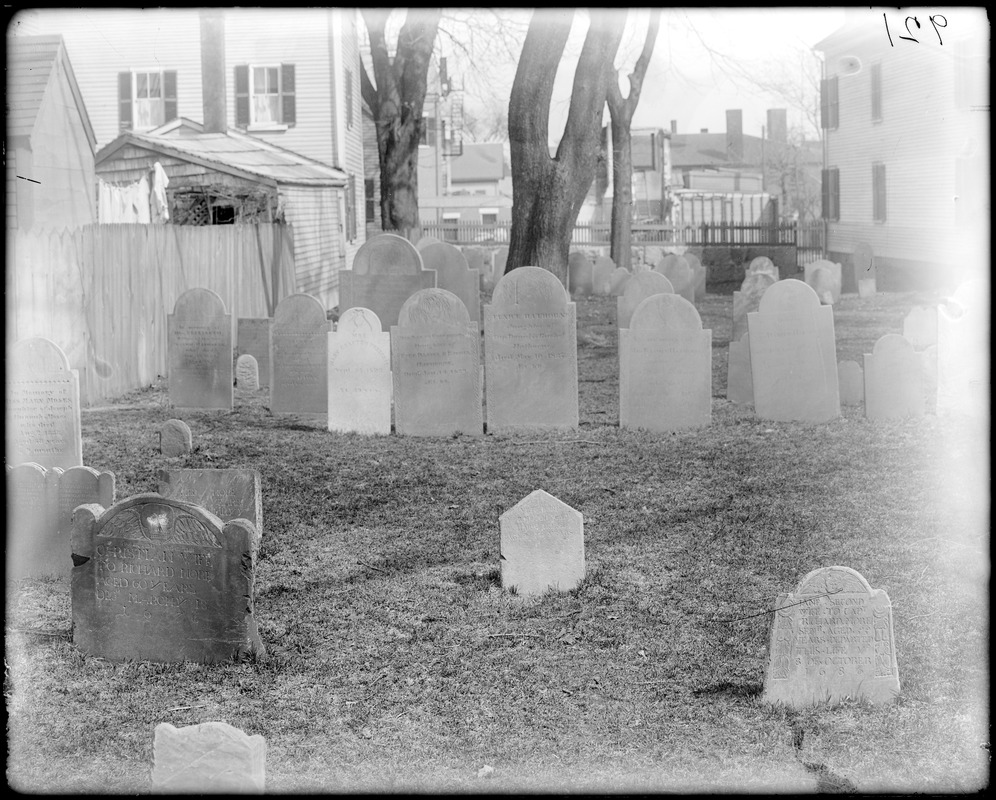 Monuments, Salem, Charter Street Cemetery, gravestones of Richard More's wives