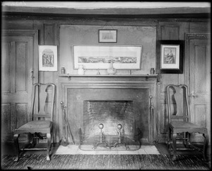 Interior detail, Concord, dining room fireplace, "Old Manse"