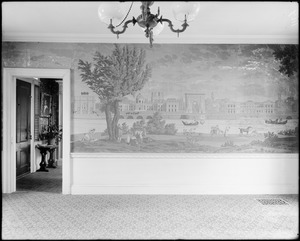 Salem, 142 Federal Street, interior detail, wallpaper, Captain Samuel Cook house