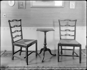 Salem, objects, chairs and table, owned by Richard Harrington