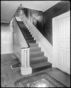 Salem, 393 Essex Street, interior detail, stairway, Timothy Lindall house