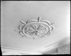 Salem, 13 Washington Square, interior detail, ceiling medallion, John Andrew house