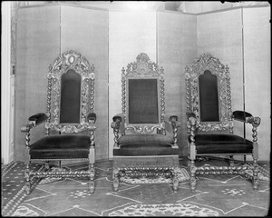 Objects, chairs, Peabody family, at Robert "King" Hooper house, Danvers