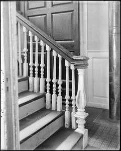 Unknown house, interior detail, newel post and staircase detail