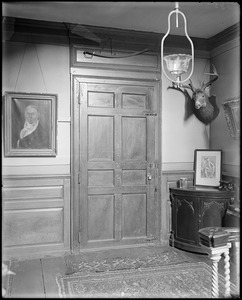 Marblehead, 185 Washington Street, interior detail, front door, Samuel Lee house, 1743