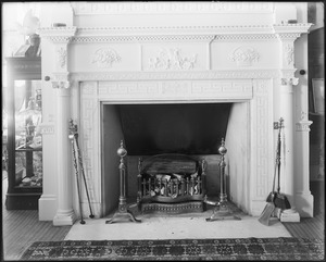 Peabody, Andover Street, interior detail, mantel, Mrs. Jacob C. Rogers House, "Oak Hill"