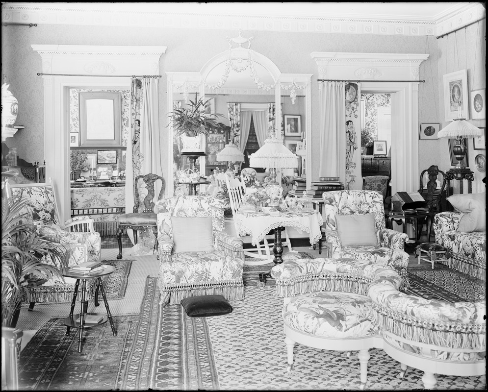 Peabody, Andover Street, interior detail, drawing room, Mrs. Jacob C. Rogers House, "Oak Hill"