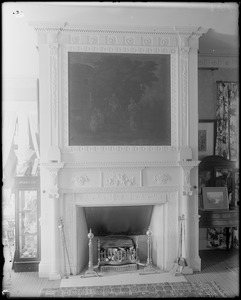 Peabody, Andover Street, interior detail, mantel, Mrs. Jacob C. Rogers House, "Oak Hill"