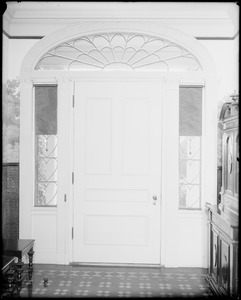 Peabody, Andover Street, interior detail, door, front hall, Mrs. Jacob C. Rogers House, "Oak Hill"
