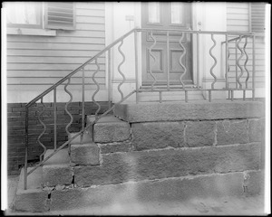 Salem, 61 Charter Street, exterior detail, iron railing