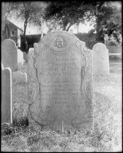 Salem, Charter Street, monuments, gravestone, Elisabeth, wife of Captain John Herbert