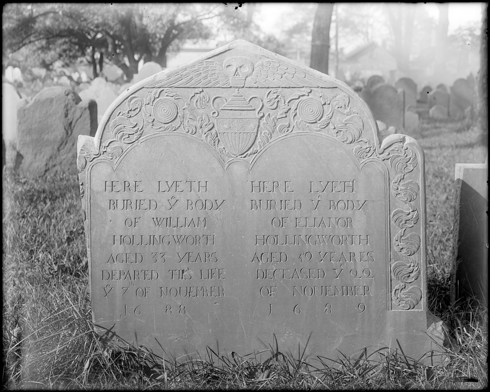 Salem, Charter Street, monuments, gravestone, William and Eleanor Hollingworth