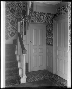 Salem, 31 Summer Street, interior detail, lower hall and stairway, Samuel McIntire house