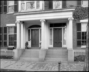 Salem, 38 and 40 Chestnut Street, exterior detail, door, J.W. Thompson and Nathaniel West, Senior, houses