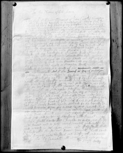 Manuscript, will of John Cass of Hampton, in the county of Norfolk, Virginia, first page