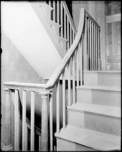Salem, 204-206 Essex Street, interior detail, third section, rear stairway, Ezekiel Hersey Derby house, 1799, by Bulfinch