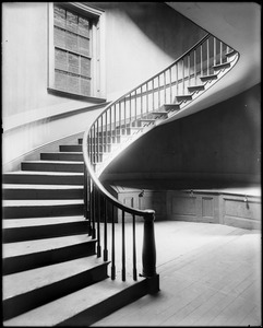 Salem, 204-206 Essex Street, interior detail, third section, stairway, Ezekiel Hersey Derby house, 1799, by Bulfinch