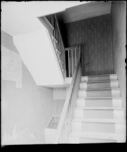 Salem, 204-206 Essex Street, interior detail, second section, stairway, Ezekiel Hersey Derby house, 1799, by Bulfinch