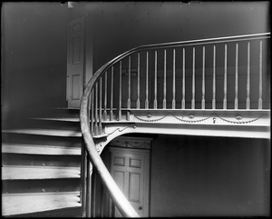 Salem, 204-206 Essex Street, interior detail, fourth section, stairway, Ezekiel Hersey Derby house, 1799, by Bulfinch