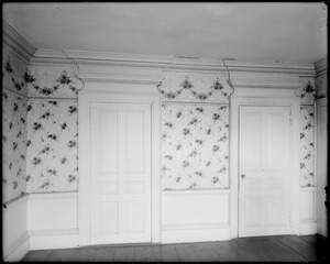Salem, 188 Derby Street, interior detail, doors, east parlor, Simon Forrester house