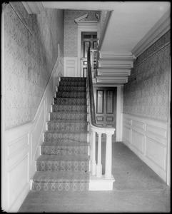 Salem, 188 Derby Street, interior detail, stairway, Simon Forrester house