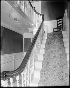 Salem, 46 Essex Street, interior detail, stairway, Christopher Babbidge house