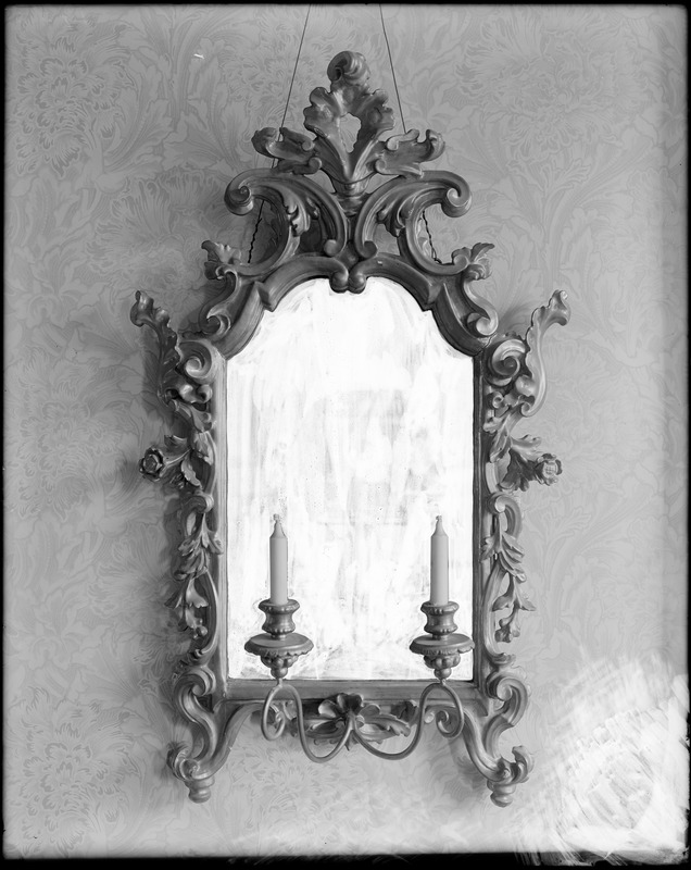 Salem, objects, mirror, Florentine, from Italy about 1855, sent by Edward Silsbee to C.H. Allen
