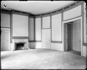 Waltham, interior detail, reception hall, Governor Gore Mansion, 1799