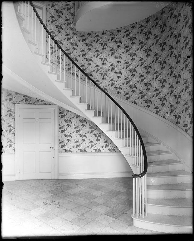 Waltham, interior detail, stairway, Governor Gore Mansion, 1799