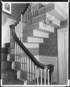 Beverly, 115 Cabot Street, interior detail, stairway, Cabot-Lee-Kilham house