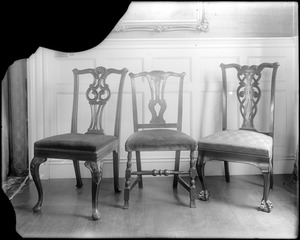 Objects, furniture, chairs in Francis Peabody, 1797 and J.H. Silsbee house, Salem, 380 Essex Street
