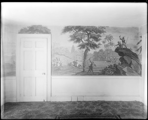 Salem, 94 Boston Street, interior detail, wallpaper, Jacob Putnam house, Hanson house