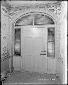 Danversport, 166 High Street, interior detail, front door, Samuel Fowler house