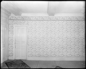 Salem, 168 Derby Street, interior detail, wallpaper, west front chamber, northside, Richard Derby house