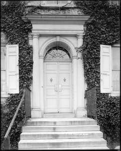 Philadelphia, Pennsylvania, Germantown, 5261 Main Street, exterior detail, door, John Wister House