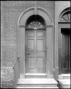 Philadelphia, Pennsylvania, 502 Spruce Street, exterior detail, door, unknown house