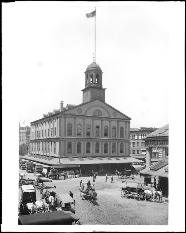 Boston, Faneuil Hall Square, Faneuil Hall, 1805, by Bulfinch - Digital ...