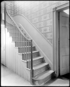 Boston, 40 Beacon Street, interior detail, stairway, Daniel P. Parker house