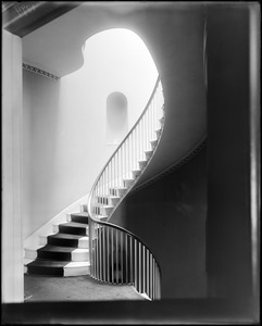 Boston, 40 Beacon Street, interior detail, stairway, second floor, Daniel P. Parker house