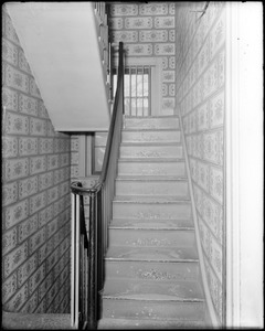 Boston, 40 Beacon Street, interior detail, stairway, rear hall, Daniel P. Parker house