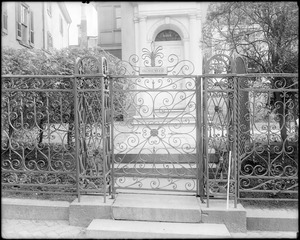 Philadelphia, Pennsylvania, 6195 Germantown Avenue, exterior detail, iron gate, unknown house